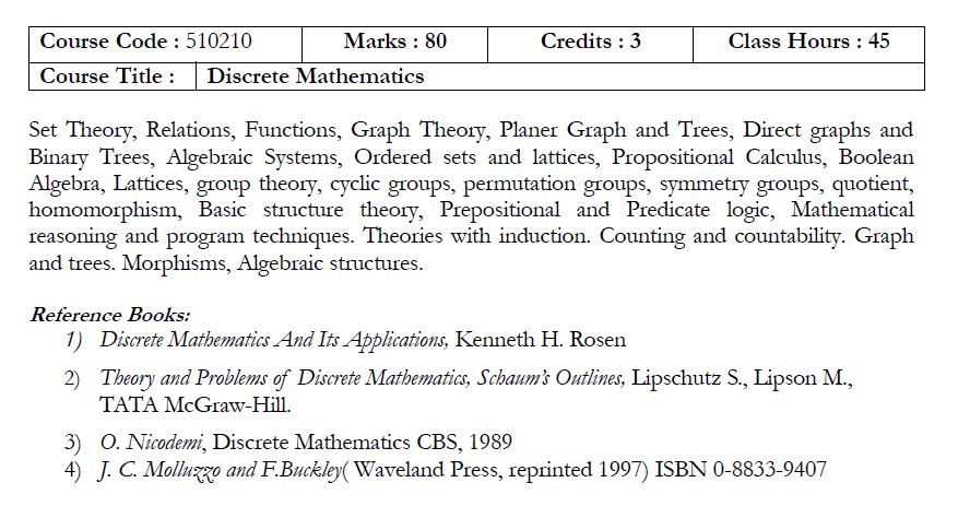 Syllabus of Discrete Mathematics